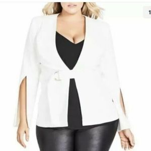 City Chic Womens Ivory Blazer  Size 16S